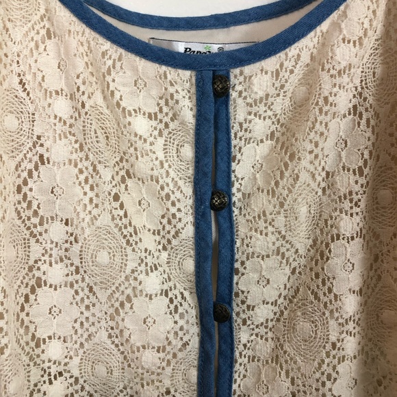 Papaya Floral Lace Crop Top - Picture 2 of 5